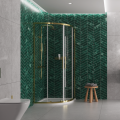 Duschkabine Lazuro 80x80 x200 cm Easy Clean Viertelkreis gold gebürstet (id: 2233)