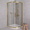 Duschkabine Lazuro 90x90 x200 cm Easy Clean Viertelkreis gold gebürstet (id: 2234)