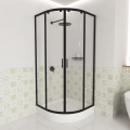 Duschkabine Azul 80x80x185 cm Easy Clean Viertelkreis R55 Glas Wand schwarz Duschabtrennung (id: 2240)