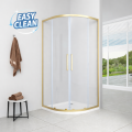 Duschkabine Lazuro 80x80 x200 cm Easy Clean Viertelkreis gold gebürstet (id: 2233)