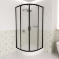Duschkabine Azul 90x90 x185 cm Viertelkreis echtes Glas strukturiert Duschabtrennung schwarz (id: 2243)