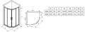 SET Duschkabine 80x80 cm Azul schwarz + Duschwanne Brausewanne Ben Viertelkreis Dusche (id: 2244)
