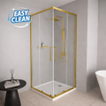 Duschkabine Lazuro 80x80 x200 cm Easy Clean Viereck gold gebürstet (id: 2245)