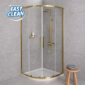 Duschkabine Lazuro 80x80 x200 cm Easy Clean Viertelkreis gold gebürstet (id: 2233)
