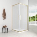 Duschkabine Lazuro 90x90 x200 cm Easy Clean Viereck gold gebürstet (id: 2246)