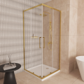 Duschkabine Lazuro 90x90 x200 cm Easy Clean Viereck gold gebürstet (id: 2246)