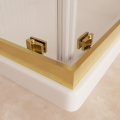 Duschkabine Lazuro 90x90 x200 cm Easy Clean Viereck gold gebürstet (id: 2246)