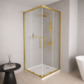 Duschkabine Lazuro 90x90 x200 cm Easy Clean Viereck gold gebürstet (id: 2246)