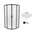 SET Duschkabine 80x80 cm Azul + Duschwanne Brausewanne Ben Viertelkreis Dusche (id: 2248)