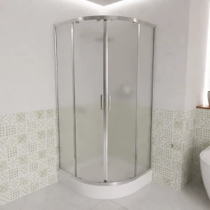 SET Duschkabine 80 x 80 cm Azul struktur  + Duschwanne Brausewanne Ben Viertelkreis Dusche  