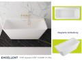 Vorwandbadewanne 160x73 cm Lila halb freistehende Badewanne Wall Slim Wandbadewanne (id: 2253)