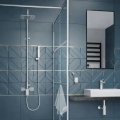 Set Duschsystem Handbrause Armatur Dusche Regendusche Stange Keria chrom (id: 2264)