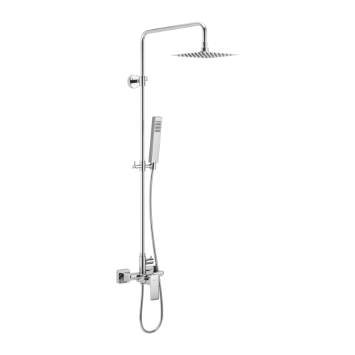 Set Duschsystem Handbrause Armatur Dusche Regendusche Stange Keria chrom (id: 2264)