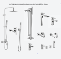 Set Duschsystem Handbrause Armatur Dusche Regendusche Stange Keria chrom (id: 2264)