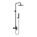 Set Duschsystem Handbrause Armatur Dusche Regendusche Stange Keria schwarz (id: 2265)