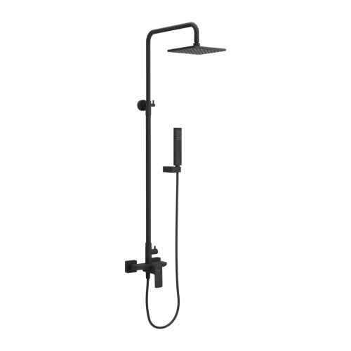 Set Duschsystem Handbrause Armatur Dusche Regendusche Stange Keria schwarz (id: 2265)