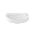 Duschkabine + Duschwanne U Form 100x80 Duschtasse Halbkreis Duschset Graphitglas (id: 2274)