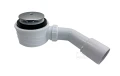 Duschkabine + Duschwanne U Form 100x80 Duschtasse Halbkreis Duschset Graphitglas (id: 2274)