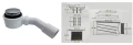 Duschkabine + Duschwanne U Form 100x80 Duschtasse Halbkreis Duschset Graphitglas (id: 2274)