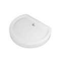 Duschkabine + Duschwanne U Form 100x80 Duschtasse Halbkreis Duschset Graphitglas (id: 2274)