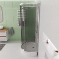 Duschkabine + Duschwanne U Form 100x80 Duschtasse Halbkreis Duschset Graphitglas (id: 2274)