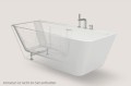 Vorwandbadewanne 160x73 cm Lila halb freistehende Badewanne Wall Slim Wandbadewanne (id: 2253)
