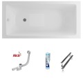 Badewanne Acrylwanne Tami Antirutsch 190x90 cm Rechteck + Antirutschoberfläche (id: 2275)