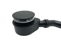 Ablaufgarnitur für Duschwanne Deckel schwarz black extra flach 60 mm Siphon ø90 mm Ablauf (id: 1551)