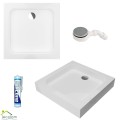 Duschwanne Duschtasse Brausewanne Tim 80 x 80 x 5 x 14 cm + Siphon (id: 2276)