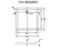 Duschwanne Duschtasse Brausewanne Tim 80 x 80 x 5 x 14 cm + Siphon (id: 2276)