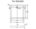 Duschwanne Duschtasse Tim 90x90x5x 14 cm Brausewanne + Siphon (id: 2277)