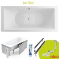 große Badewanne Tami 200x90 cm Antirutsch Acrylwanne Rechteck (id: 2278) Styroporverkleidung