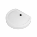 Duschkabine U Form Schwarz + Duschwanne 100 x 80 cm Halbkreis Duschset Siphon (id: 2279)