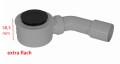 Duschkabine U Form Schwarz + Duschwanne 100 x 80 cm Halbkreis Duschset Siphon (id: 2279)