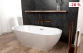 Freistehende Standbadewanne Badewanne Acryl 165 x 80 cm Ab- und Überlauf Adele (id: 1246)
