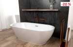 Freistehende Standbadewanne Badewanne Acryl 165 x 80 cm Ab- und Überlauf Adele