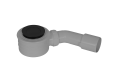 Duschkabine U Form + Duschwanne 100 x 80 cm Halbkreis Duschset schwarz Siphon (id: 2280)