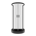 Duschkabine U Form + Duschwanne 100 x 80 cm Halbkreis Duschset schwarz Siphon (id: 2280)