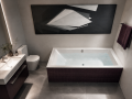 Badewanne Acrylwanne Rechteck Tami 200 x 90 cm + ABLAGE BADEWANNENBRETT BAMBUS (id: 925)
