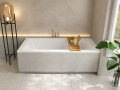 Badewanne Acrylwanne Rechteck Tami 200 x 90 cm + ABLAGE BADEWANNENBRETT BAMBUS (id: 925)