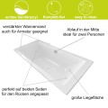 Badewanne Acrylwanne Rechteck Tami 200 x 90 cm + ABLAGE BADEWANNENBRETT BAMBUS (id: 925)