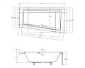 Badewanne Eckbadewanne Intima 150 x 85 cm rechts