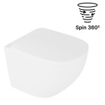 WC Schüssel 48 cm Hänge WC LUQA wandhängend spülrandlos 360° spin Spülsystem weiß Sitz