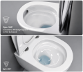 WC Schüssel 48 cm Hänge WC LUQA wandhängend spülrandlos 360° spin Spülsystem weiß Sitz