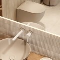 WC Schüssel 48 cm Hänge WC LUQA beige matt cappucino wandhängend spülrandlos 360° spin Spülsystem Sitz