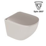 WC Schüssel 48 cm Hänge WC LUQA beige matt cappucino wandhängend spülrandlos 360° spin Spülsystem Sitz