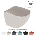 WC Schüssel 48 cm Hänge WC LUQA beige matt cappucino wandhängend spülrandlos 360° spin Spülsystem Sitz