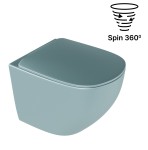 WC Schüssel 48 cm Hänge WC LUQA mint blue Minzblau wandhängend spülrandlos 360° spin Spülsystem Sitz