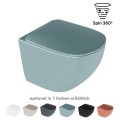 WC Schüssel 48 cm Hänge WC LUQA mint blue Minzblau wandhängend spülrandlos 360° spin Spülsystem Sitz