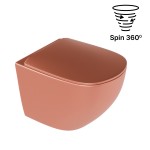 WC Schüssel 48 cm Hänge WC LUQA terracotta wandhängend spülrandlos 360° spin Spülsystem Sitz